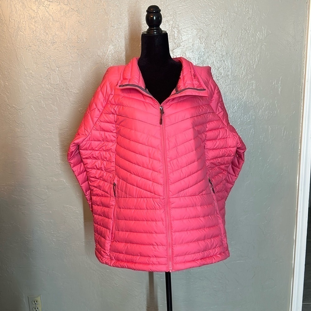 Columbia Plus Size Powder Lite Quilted Mock-Neck Puffer Coat  Camellia Rose 2X